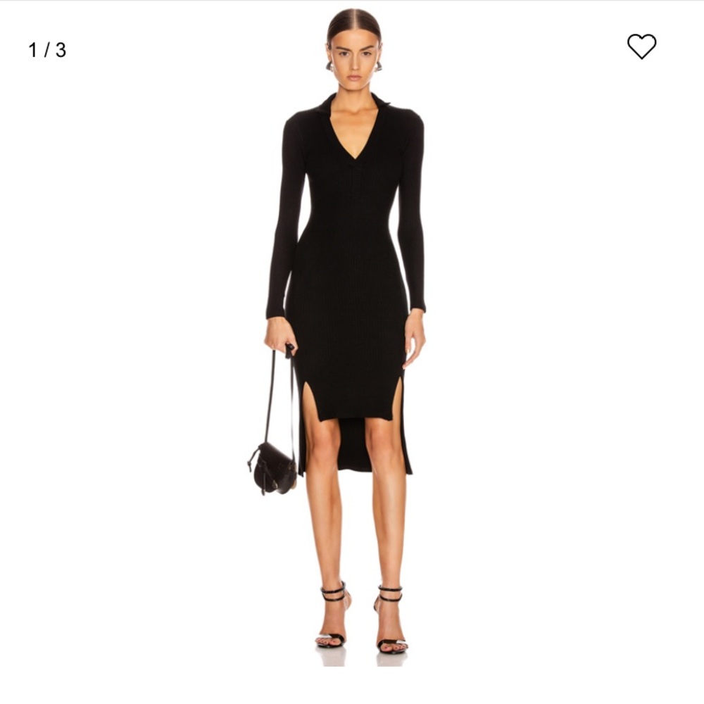 Enza Costa Rib Long Sleeve Step Hem Henley Dress
